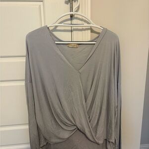 Altar'd State Light Blue Drape Front Blouse